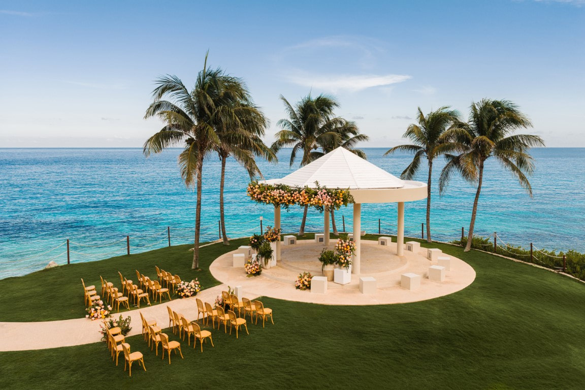 Oceanfront destination wedding ceremony location