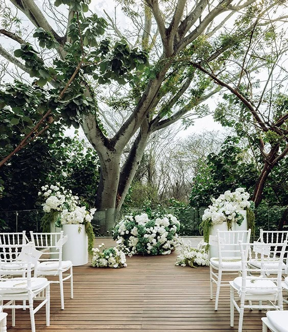 Garden wedding ceremony venue at Marival Resorts