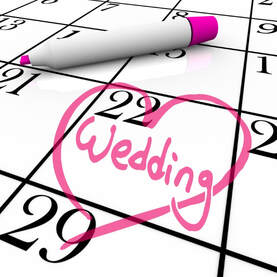 Heart circle around calendar wedding date