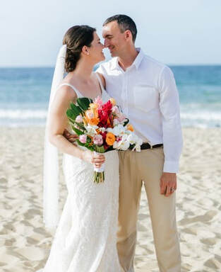 Rose and Brian on the beach at Dreams Macao