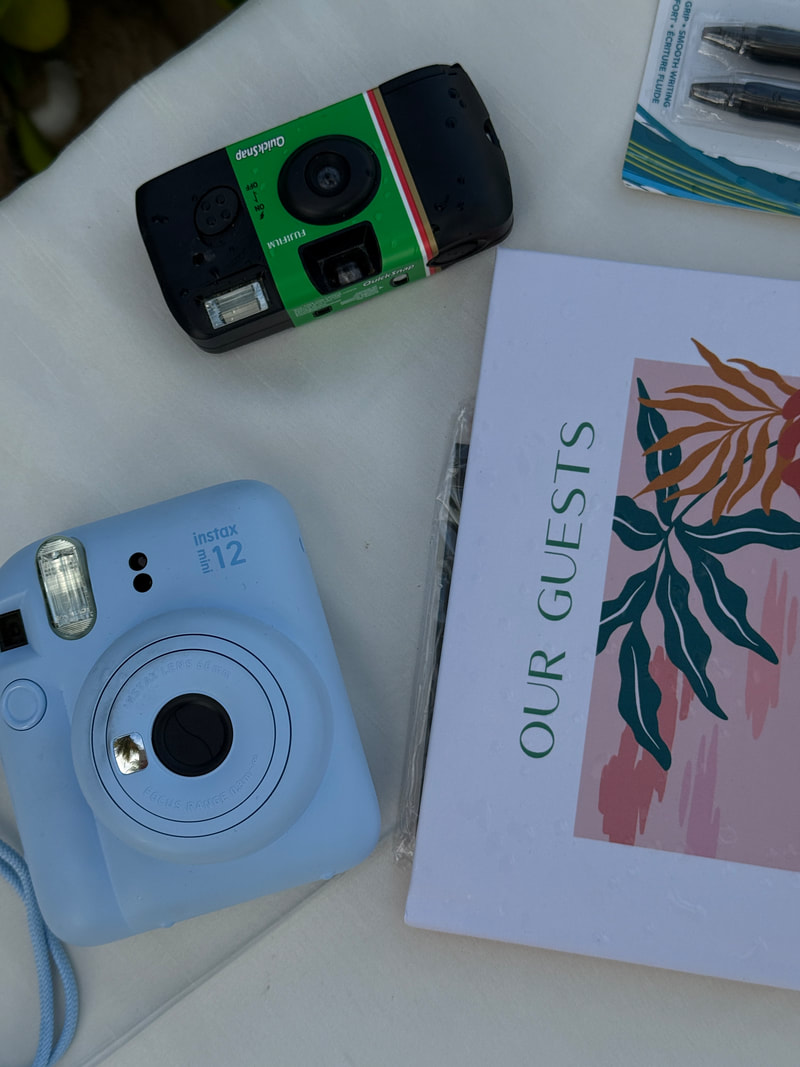 Destination wedding guests connecting together