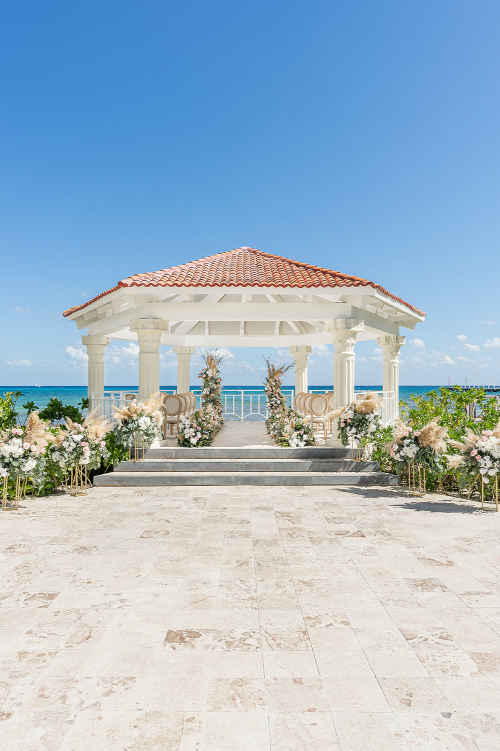Destination wedding gazebo ceremony location by the ocean