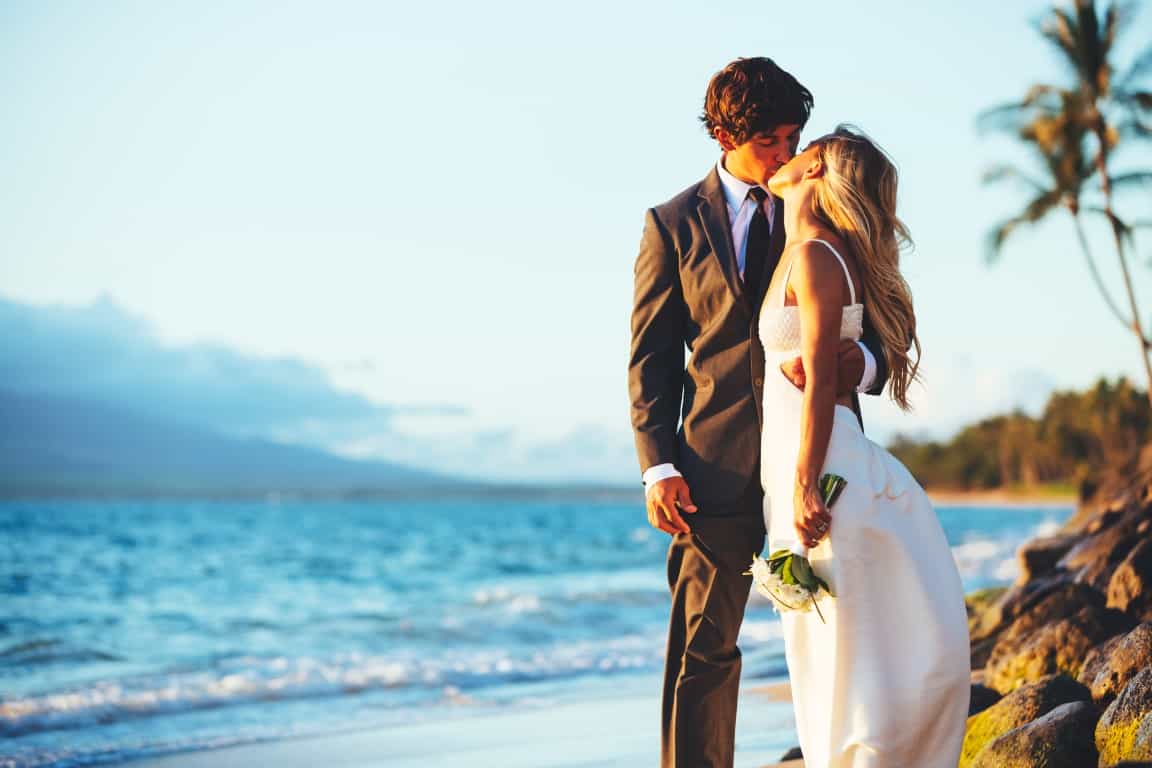 Destination Wedding Couple on Beach